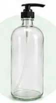 BSB-017 - Bouteille verre 500 ml avec pompe noir 